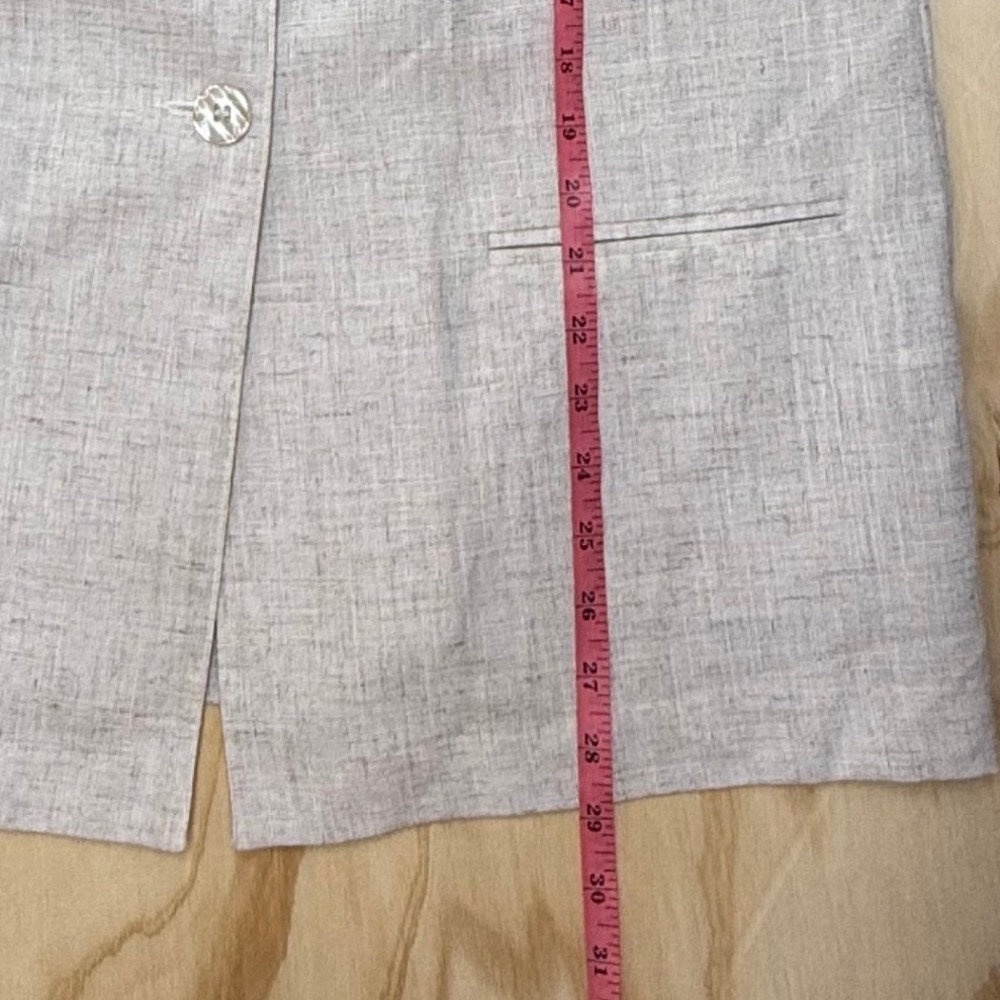 Sage Harbor Petite Blazer Flax Beige 2 Button 3/4 Sleeve Size 12P NWT Y2K - Picture 4 of 6